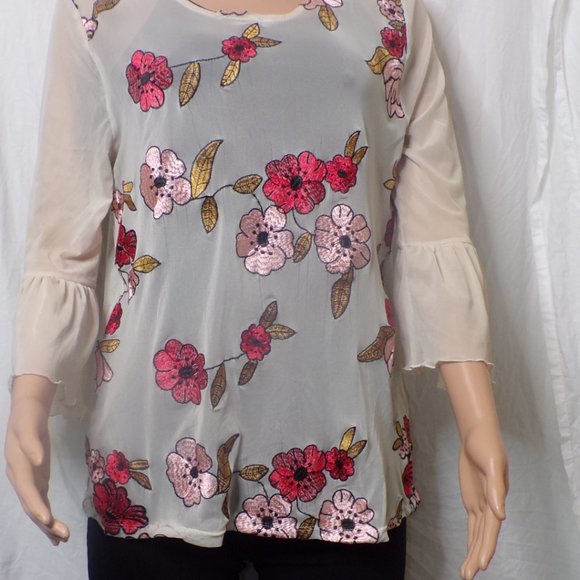 Mesh See-through Blouse - Picture 3 of 8